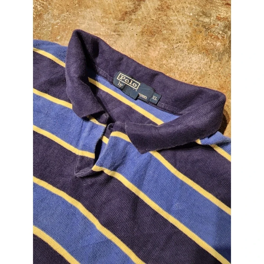 Vintage Polo‎ Ralph Lauren Striped Short Sleeve Shirt Sz XL **